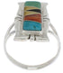 Multicolor Inlay Southwest Silver Ring Size 5-1/2 WX41337